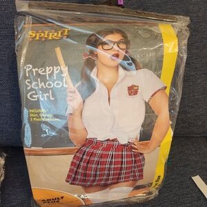 Spirit Preppy School girl plus size shirt L XL Skirt Halloween Costume Cosplay